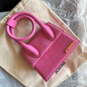 Jacquemus Bag. Le Chiquito Noeud (suede limited edition version)